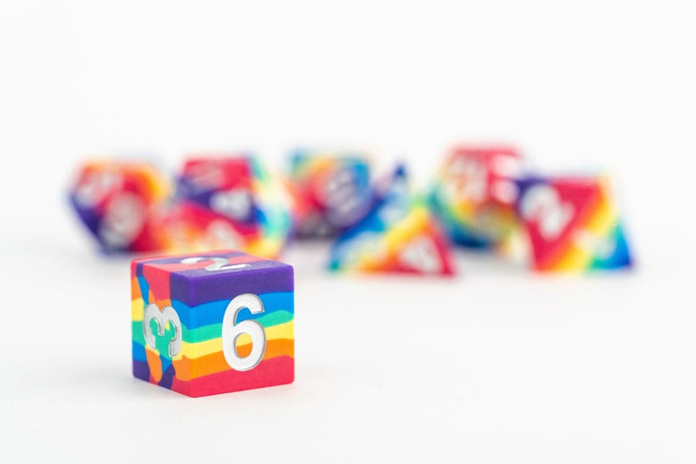 Set di 7 Dadi in Silicone Sharp Edge Rainbow FanRoll
