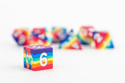 Set di 7 Dadi in Silicone Sharp Edge Rainbow FanRoll