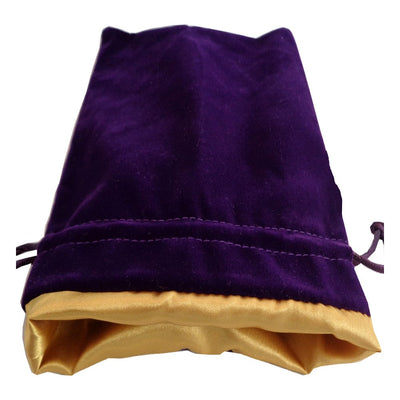 FanRoll Borsa Portadadi in Velluto Viola con Rivescimento in Raso Oro, Grande