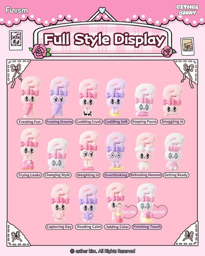 Esther Bunny Little Vlog Bunny Face Series – Display da 6 Mini Figure in Blind Box, 6 cm, Funism