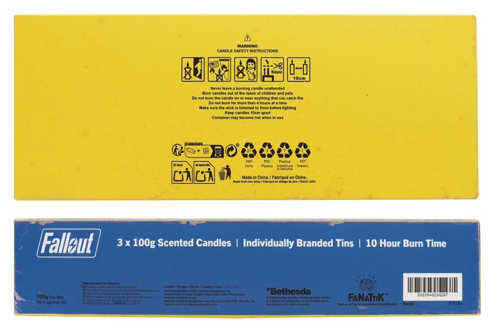Fallout Candele 3-Pack Vault Dweller's 6 cm - Set di Candele Profumate Ufficiali Fanattik