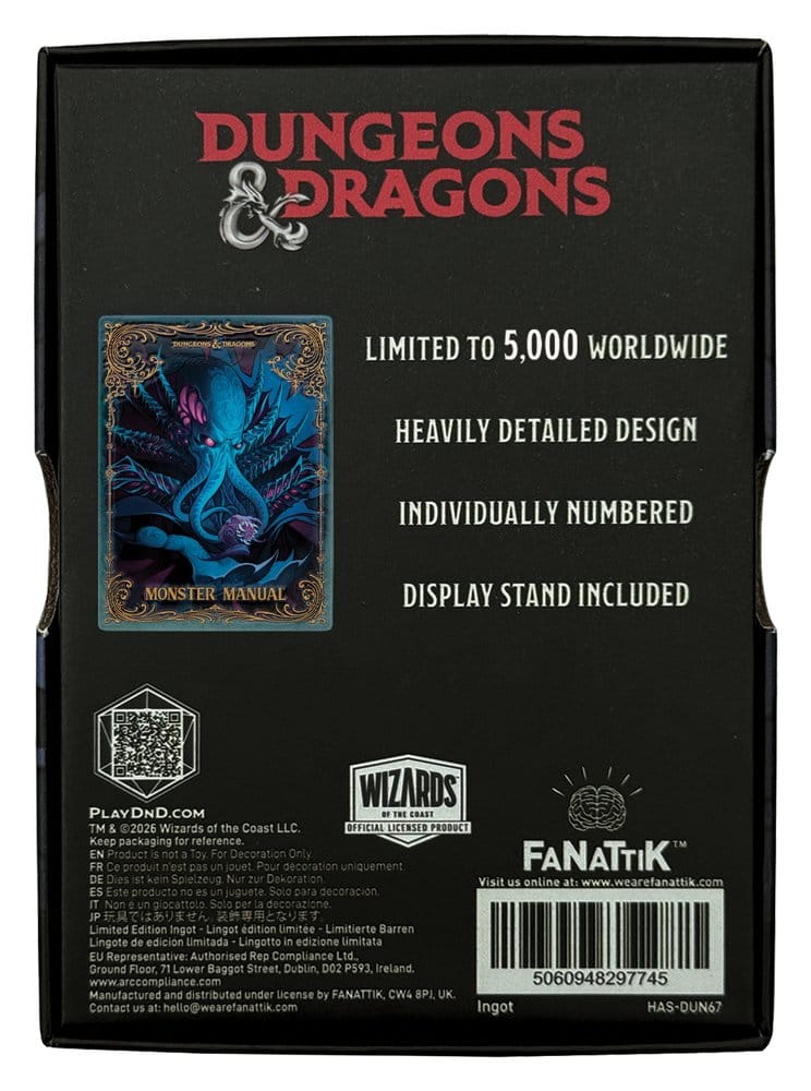Dungeons & Dragons Monster Manual Lingotto Metallico Copertina Alternativa Edizione Limitata Fanattik