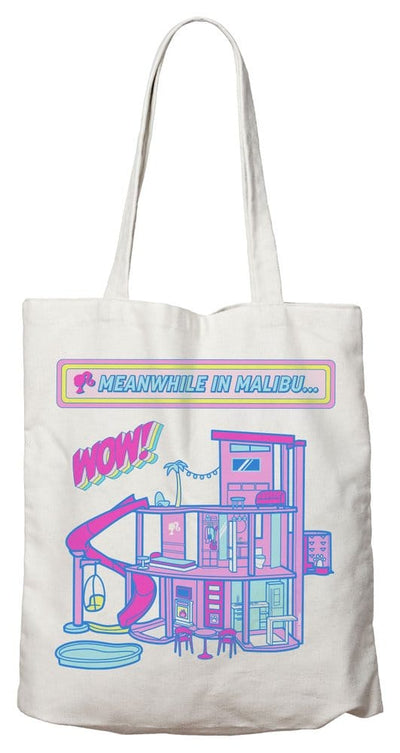 Barbie Malibu DreamHouse Borsa a Tote in Cotone Fanattik