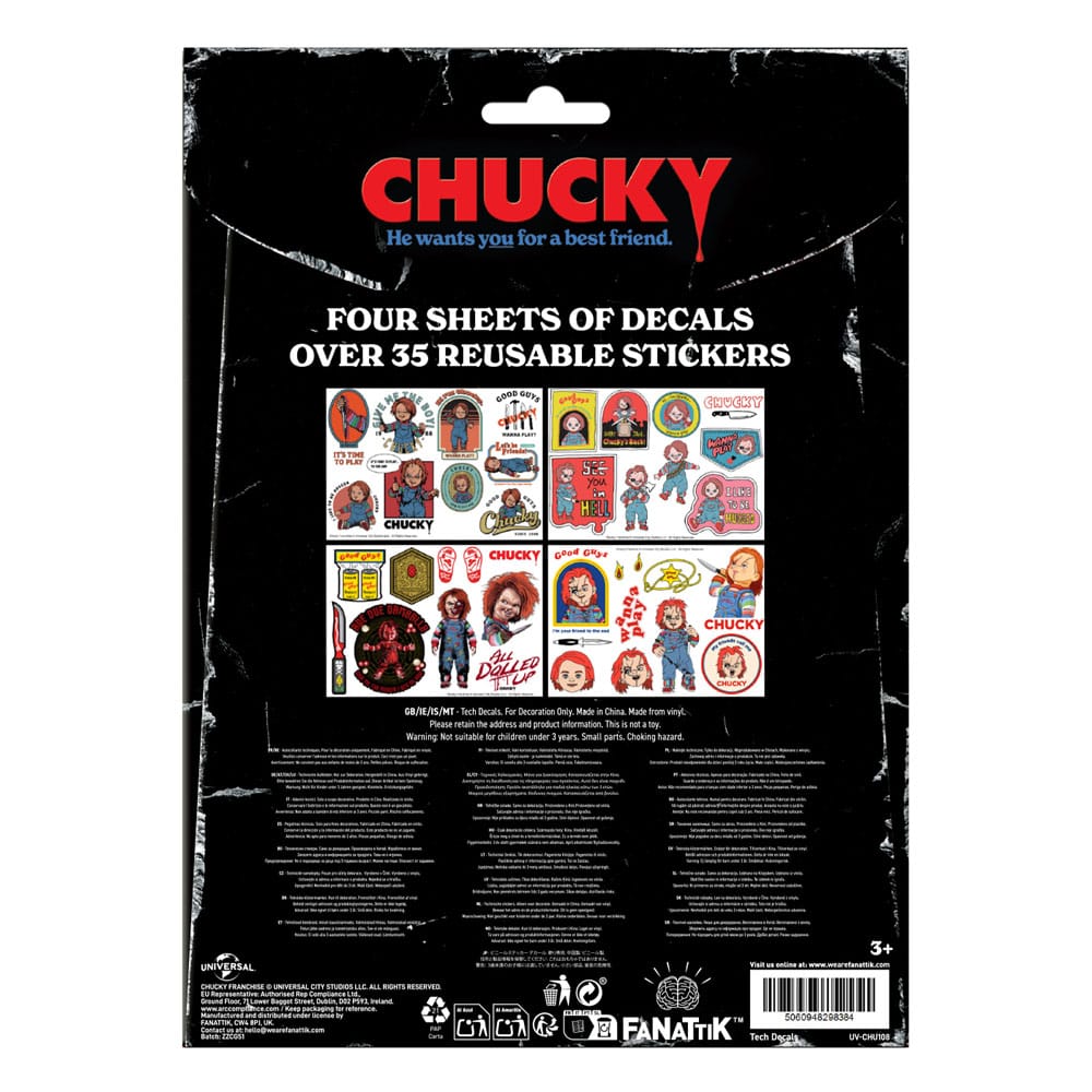 Chucky – Set di oltre 35 adesivi tech riutilizzabili