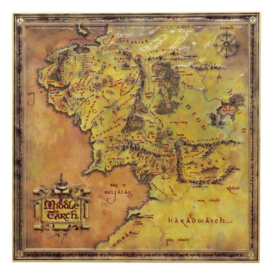 Mappa in Metallo del Signore degli Anelli – Edizione Limitata con Stand – Fanattik