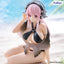 Statua in PVC Super Sonico Noodle Stopper Costume da Bagno Nero 10 cm Furyu
