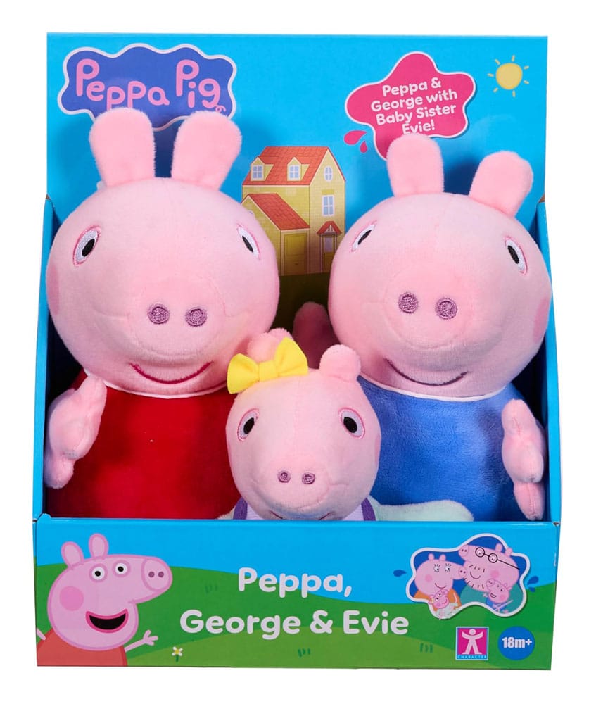 Peppa Pig Peluche 3 Pezzi - Peppa, George e Evie - Character Options