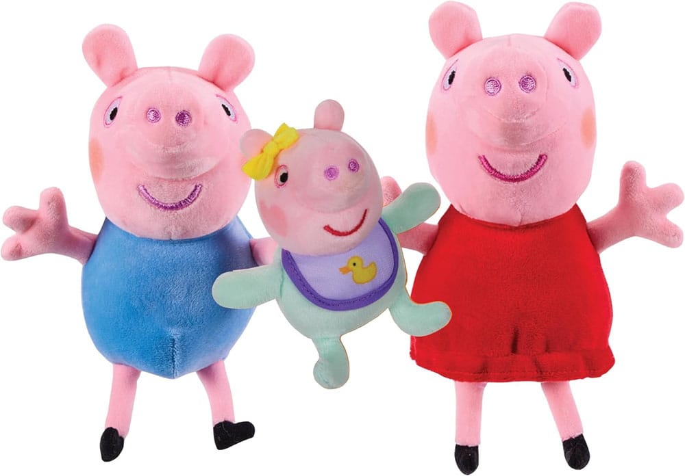 Peppa Pig Peluche 3 Pezzi - Peppa, George e Evie - Character Options