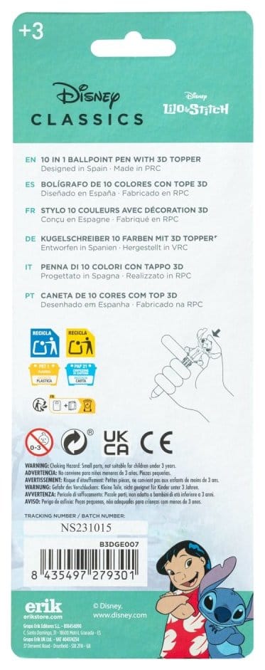 Disney Penna 3D Multicolore con Pompon - Gruppo Erik