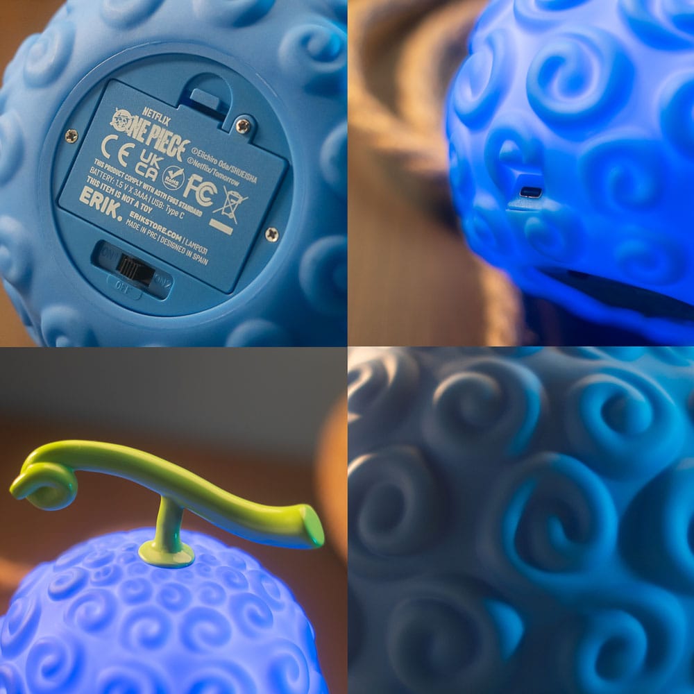 Lampada One Piece con USB-C a forma di Frutto Gomma Gomma - Grupo Erik
