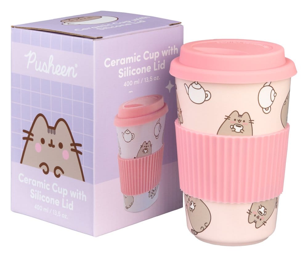 Pusheen Tazza in Ceramica con Coperchio 400 ml - Grupo Erik