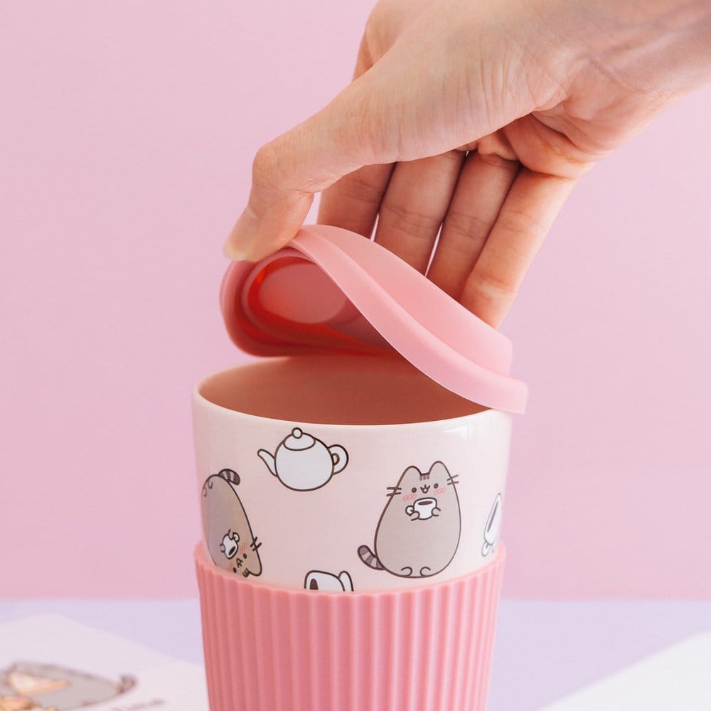 Pusheen Tazza in Ceramica con Coperchio 400 ml - Grupo Erik