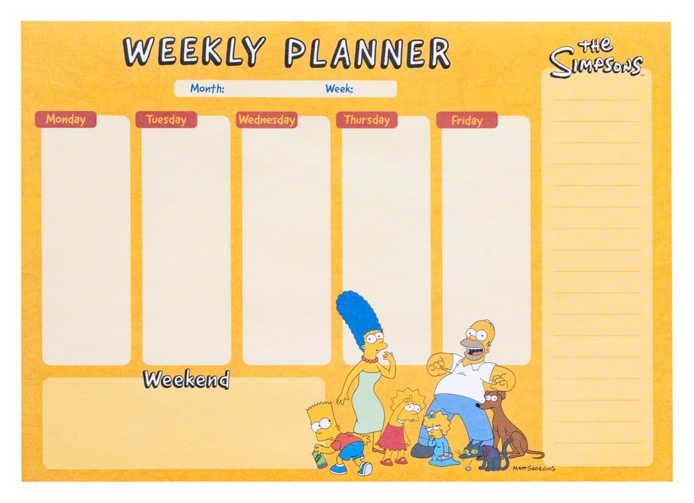 The Simpsons Agenda Settimanale A4 - Grupo Erik