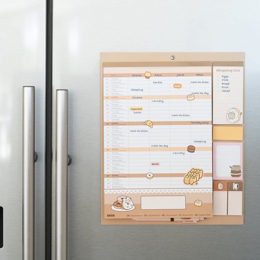 Pusheen Agenda Magnetica 2026/27 30 x 35 cm - Planner Mensile con Adesivi