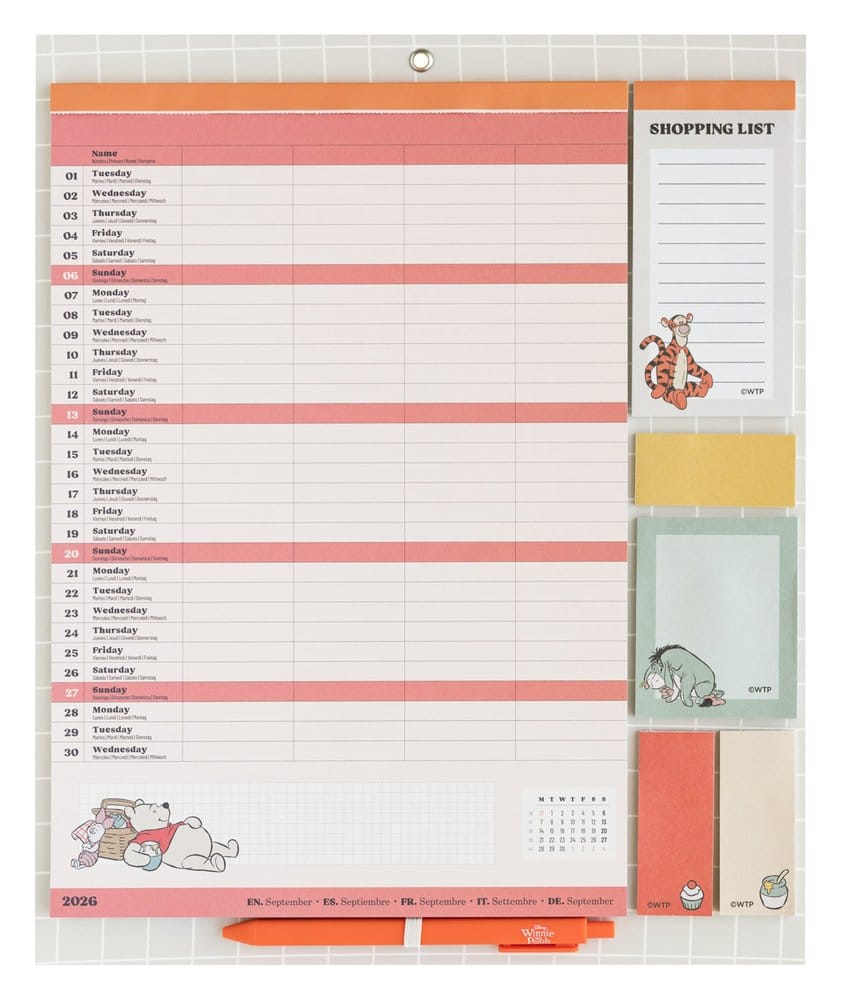 Winnie the Pooh Magnetic Planner 2026/27 30 x 35 cm - Grupo Erik