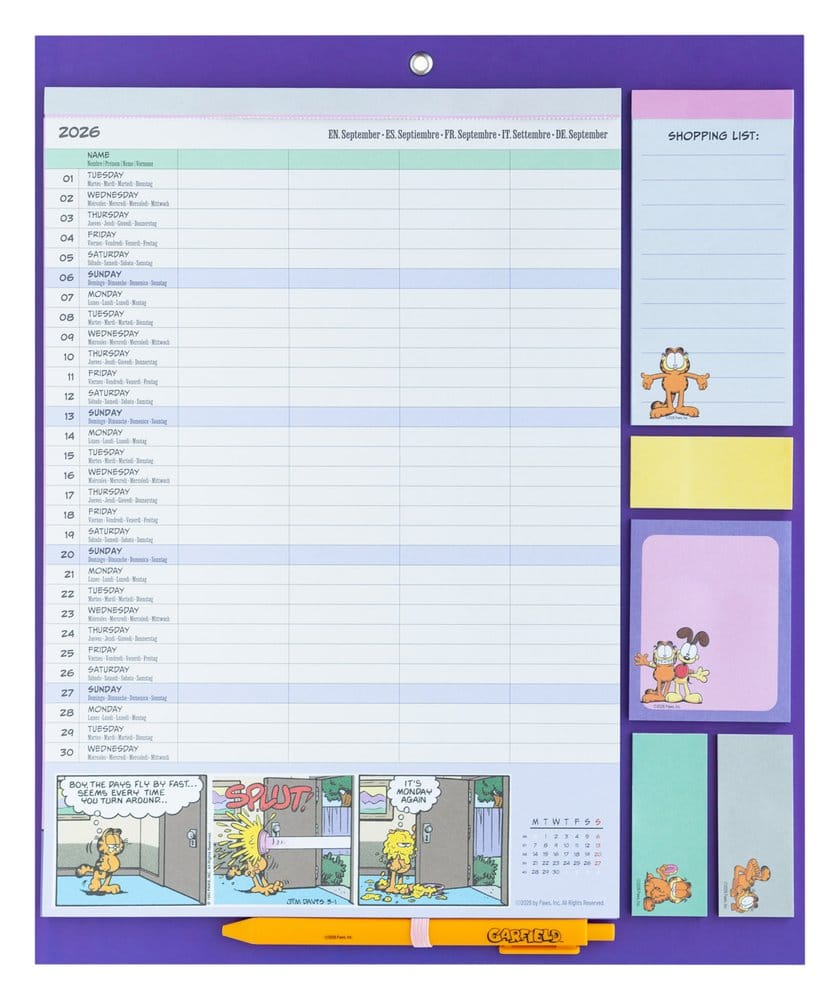 Garfield Magnetic Planner 2026/27 30x35 cm - Grupo Erik