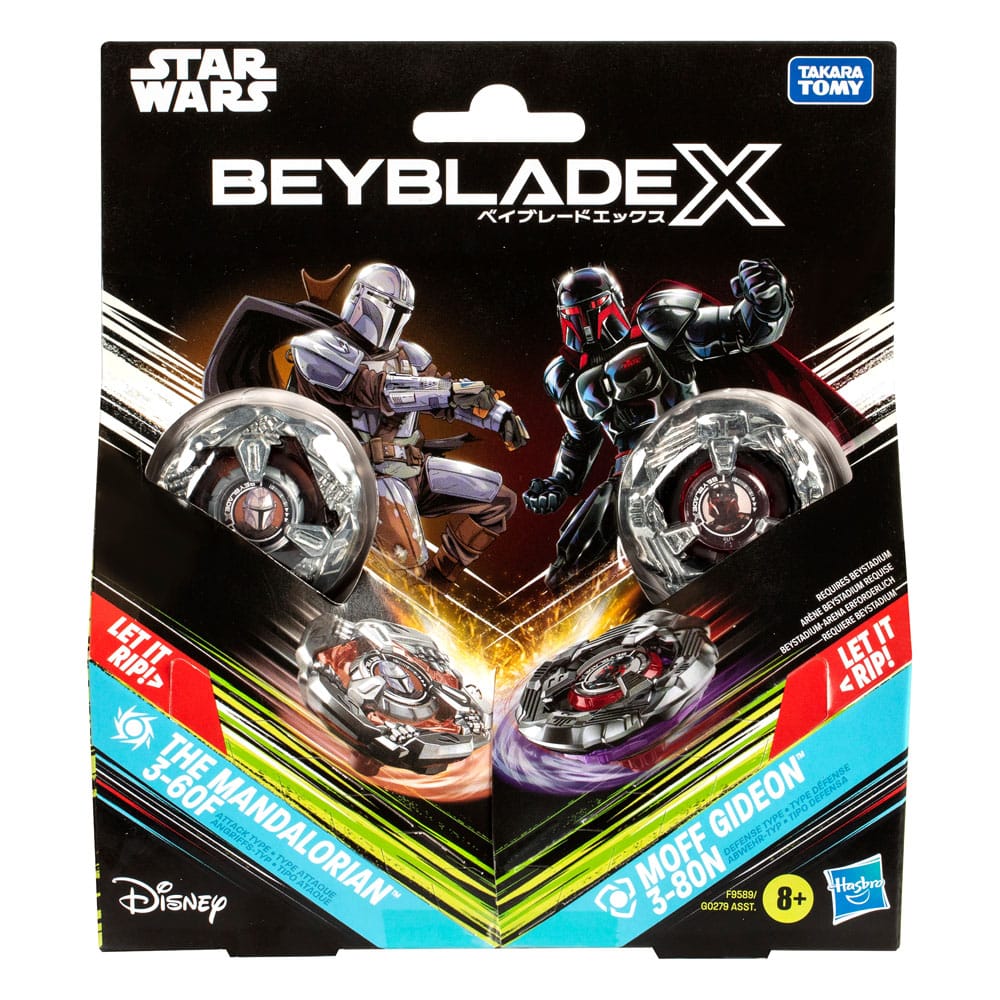Beyblade X e Star Wars Collab The Mandalorian 3-60F vs. Moff Gideon 3-80N - Set Multipack Hasbro