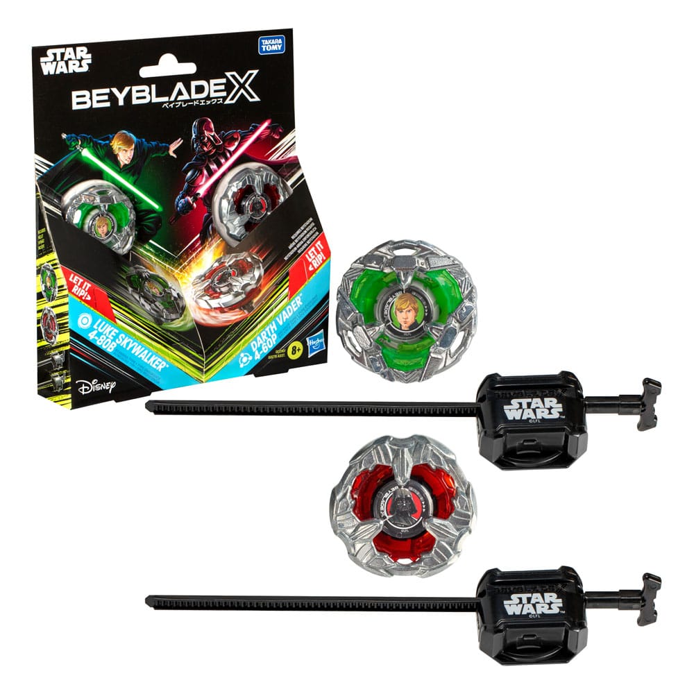 Beyblade X e Star Wars Collab Luke Skywalker 4-80B vs. Darth Vader 4-60B, set multipack Hasbro