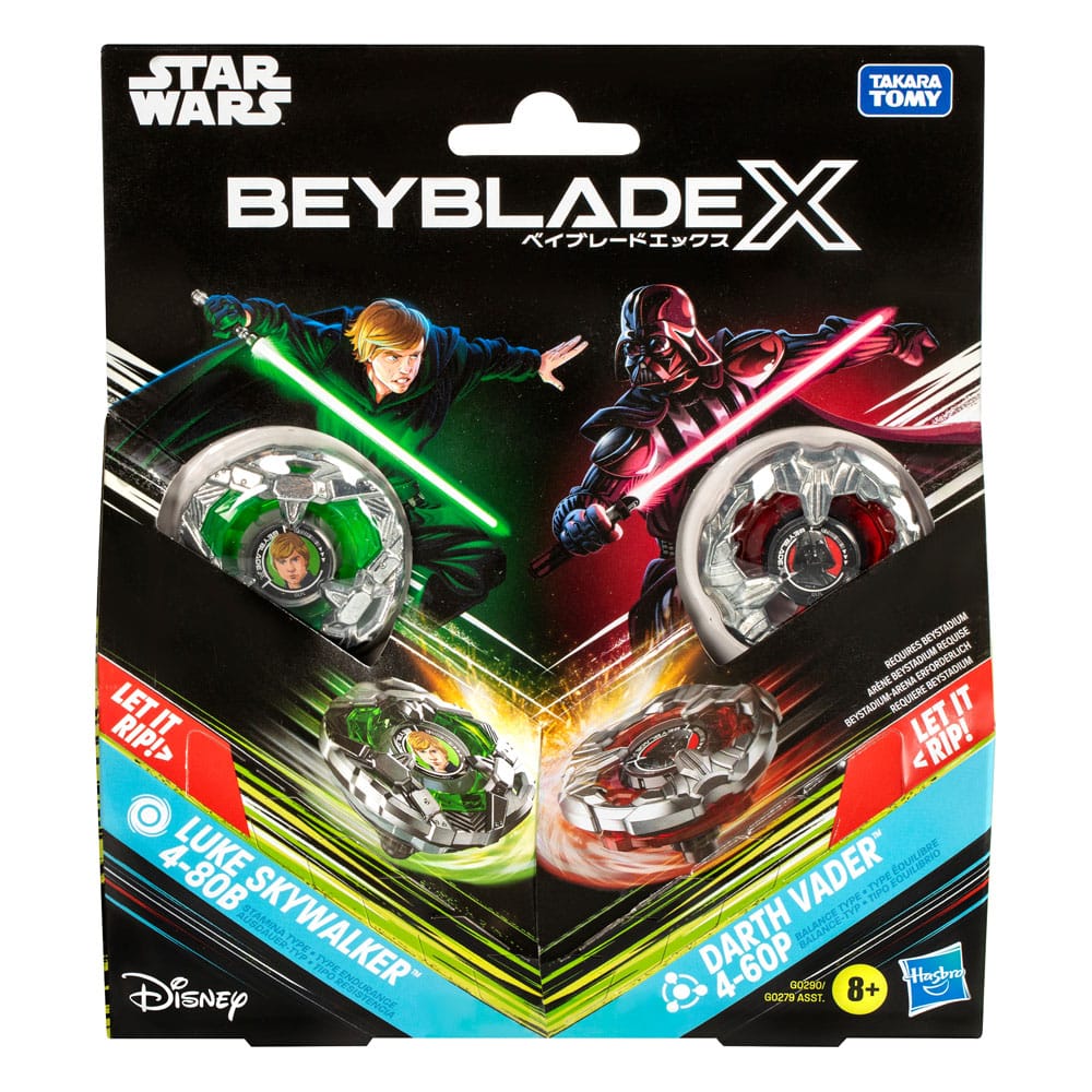 Beyblade X e Star Wars Collab Luke Skywalker 4-80B vs. Darth Vader 4-60B, set multipack Hasbro