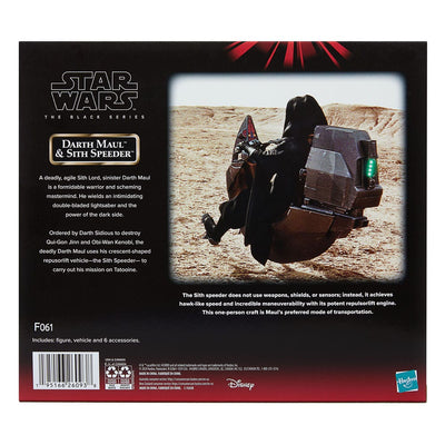 Star Wars Episode I Black Series Veicolo con Action Figure Darth Maul e Sith Speeder 25° Anniversario Hasbro