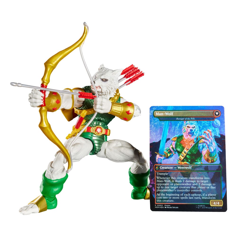 Action Figure Marvel Legends Magic: The Gathering Man-Wolf con carta foil esclusiva, 15 cm, Hasbro