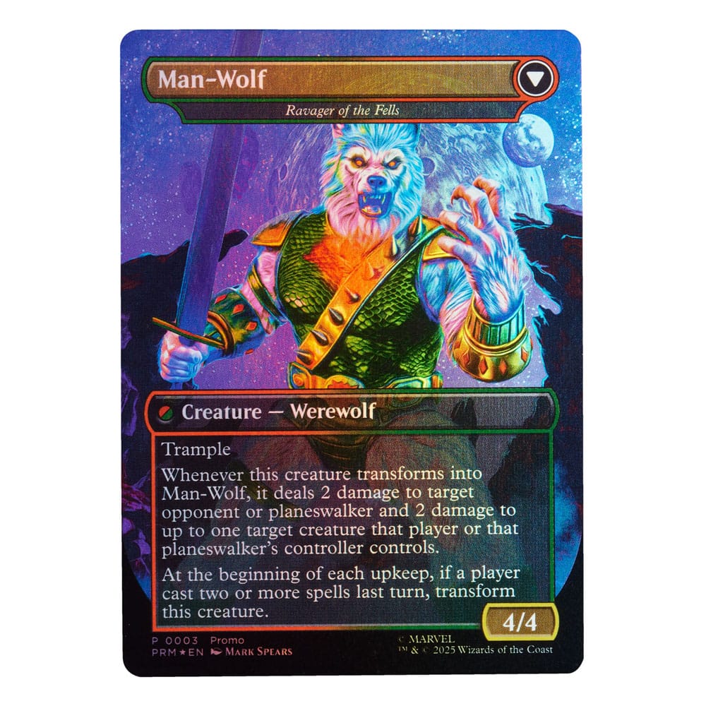 Action Figure Marvel Legends Magic: The Gathering Man-Wolf con carta foil esclusiva, 15 cm, Hasbro