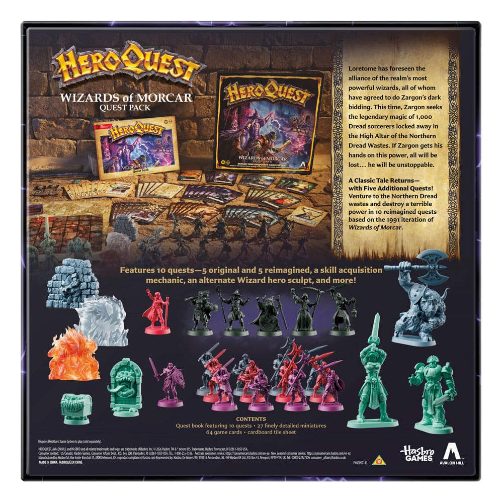 HeroQuest Espansione Gioco da Tavolo Wizards of Morcar Quest Pack, Edizione in Inglese, Hasbro