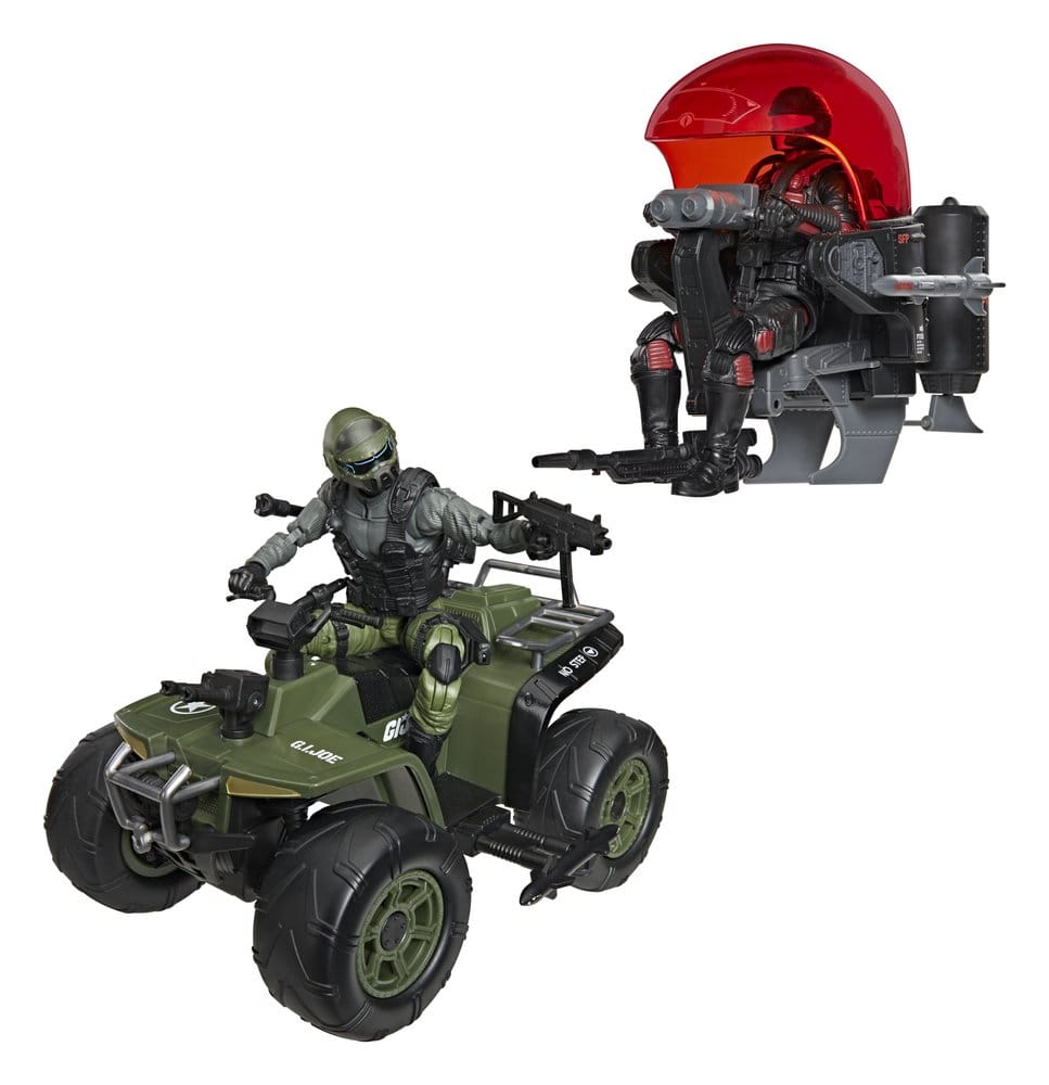 G.I. Joe Classified Series Action Figure e Veicolo Snake Eyes & Varmint ATV contro Stealth Viper & Cobra Stealth Flight Pod (Trubble Bubble) 15 cm Hasbro