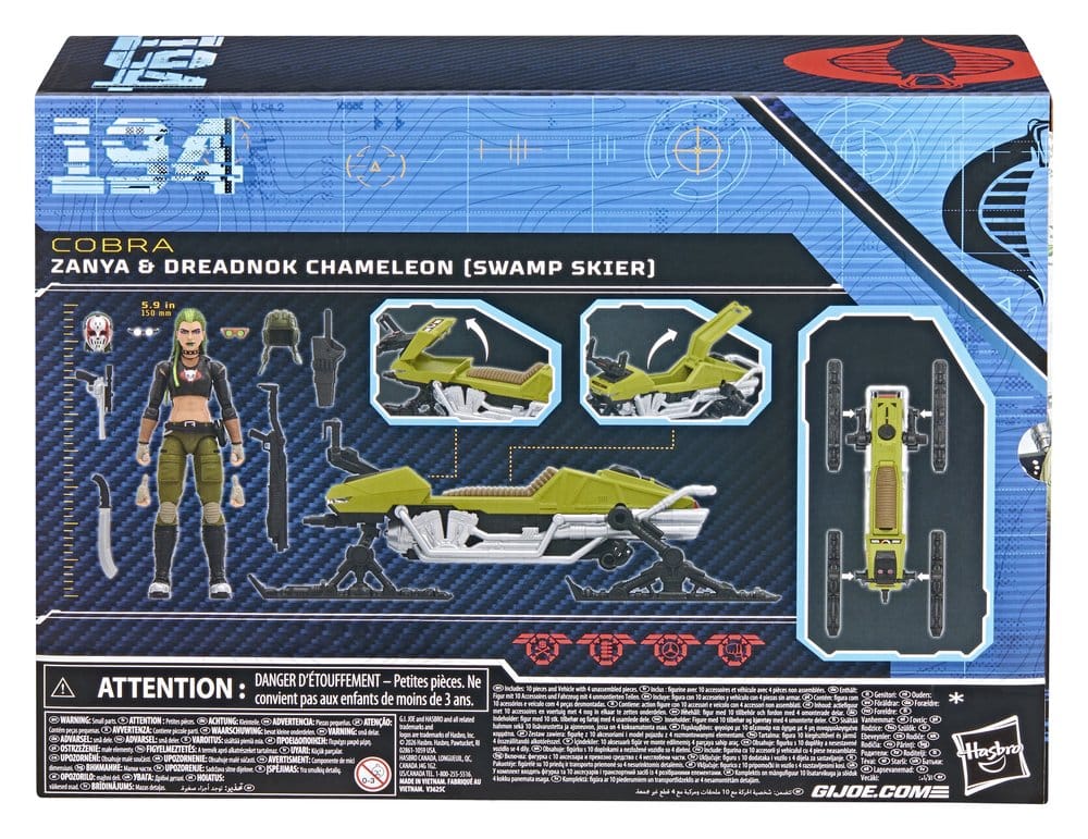 G.I. Joe Classified Series Zanya e Dreadnok Chameleon (Swamp Skier) - Action Figure e Veicolo 15 cm Hasbro