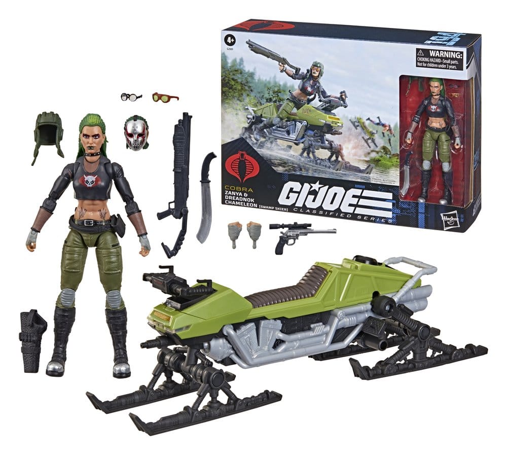G.I. Joe Classified Series Zanya e Dreadnok Chameleon (Swamp Skier) - Action Figure e Veicolo 15 cm Hasbro