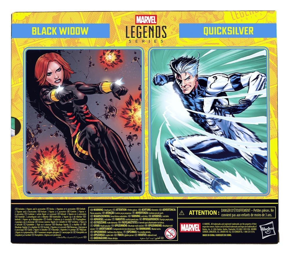 Action Figure Marvel Legends 2-Pack Black Widow e Quicksilver, 15 cm - Hasbro
