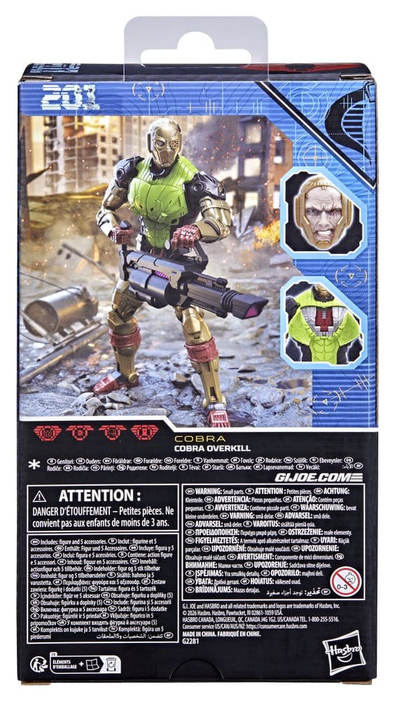 G.I. Joe Classified Series Action Figure #201 Cobra Overkill 15 cm