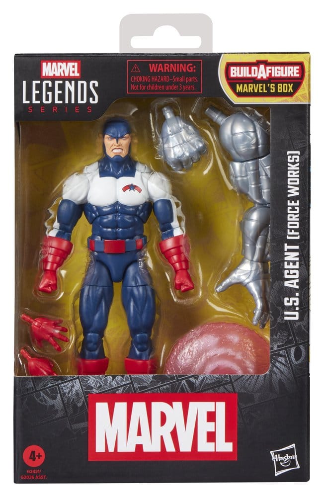 Action Figure Marvel Legends U.S. Agent (Force Works) con pezzi Build-A-Figure, Hasbro, 15 cm