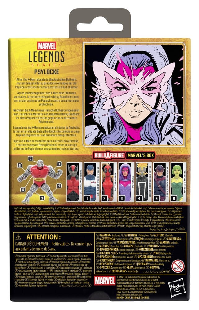 Marvel Legends Action Figure Psylocke 15 cm con pezzo Build-A-Figure