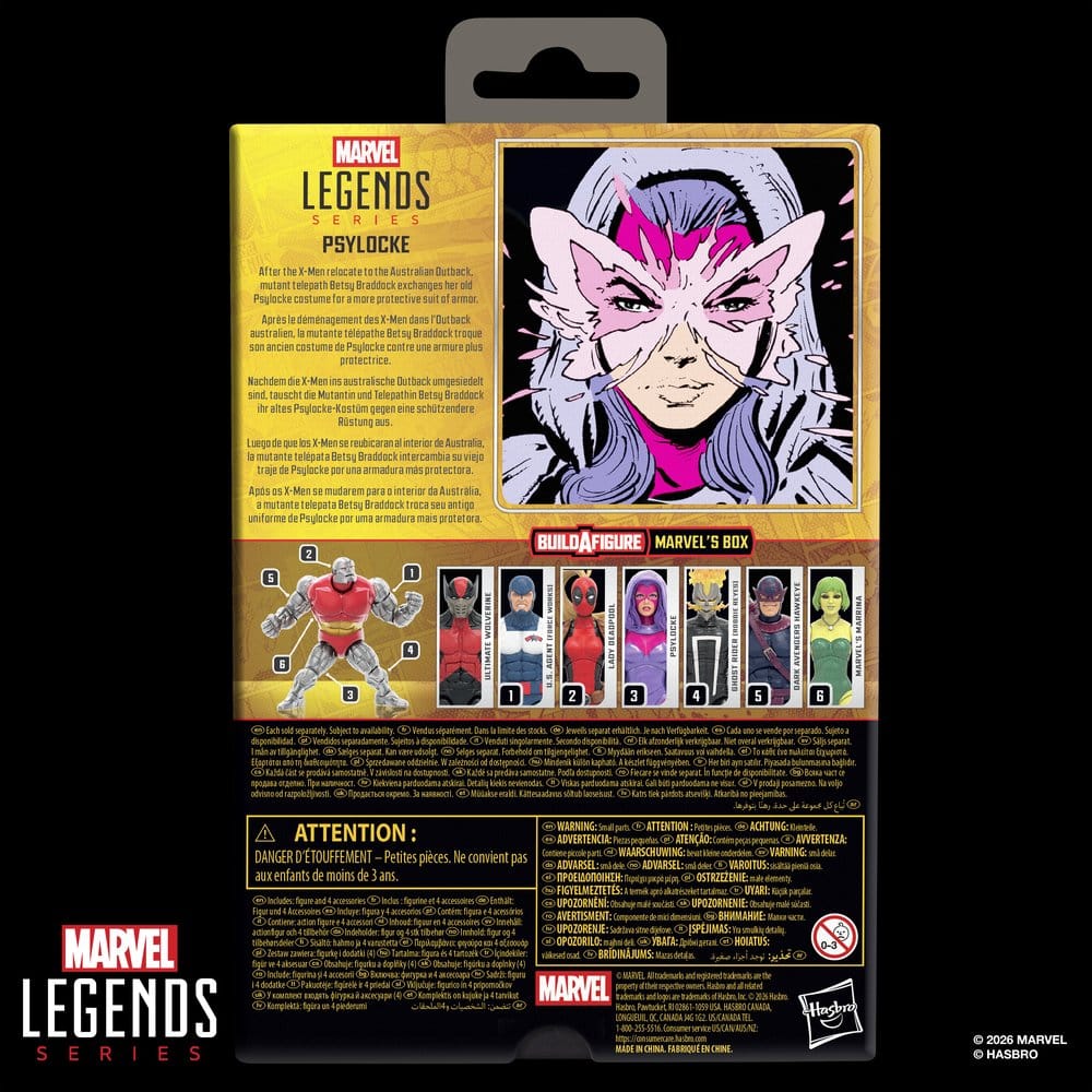 Marvel Legends Action Figure Psylocke 15 cm con pezzo Build-A-Figure