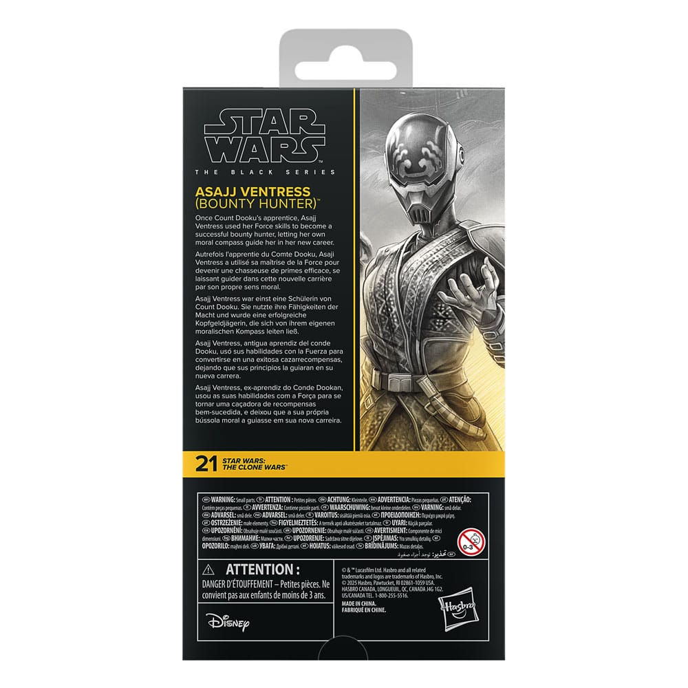 Star Wars: The Clone Wars Black Series Action Figure Asajj Ventress (Cacciatrice di Taglie) 15 cm