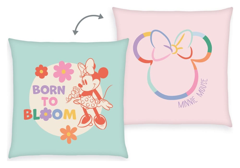 Cuscino Disney Minnie Mouse Born to Bloom in morbido velboa, 40 x 40 cm, Herding