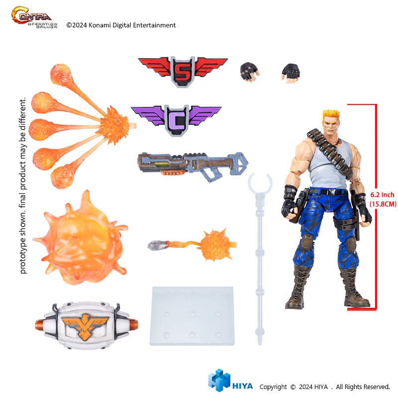 Contra: Operation Galuga - Bill Rizer Action Figure 1/12 16 cm, Hiya Toys