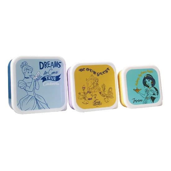Disney Princess Colour Pop Porta Snack con Coperchio, Set da 3 - Half Moon Bay