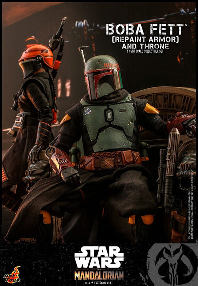Star Wars The Mandalorian: Boba Fett (Armatura Ridipinta) e Trono – Set da Collezione Action Figure 1/6, Edizione Speciale Hot Toys