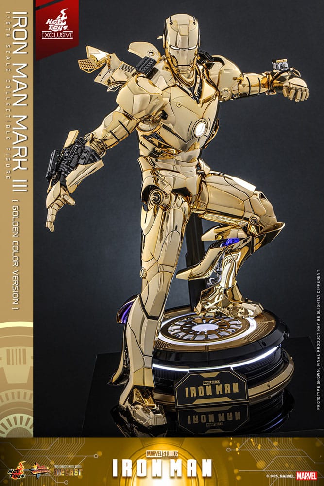 Iron Man Mark III (Gold Color Version) Action Figure 1/6 Diecast Hot Toys Exclusive 33 cm