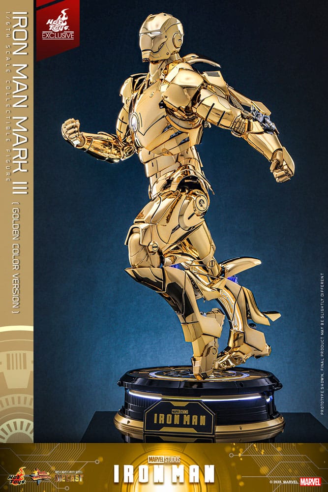 Iron Man Mark III (Gold Color Version) Action Figure 1/6 Diecast Hot Toys Exclusive 33 cm