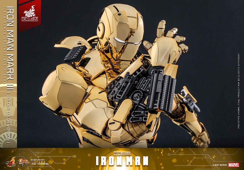Iron Man Mark III (Gold Color Version) Action Figure 1/6 Diecast Hot Toys Exclusive 33 cm