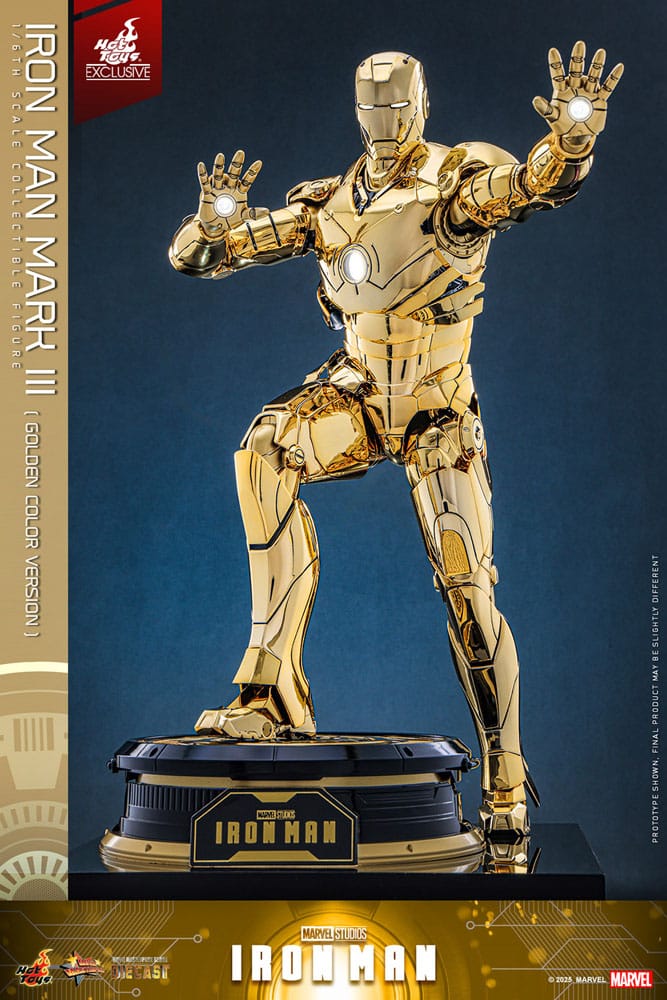 Iron Man Mark III (Gold Color Version) Action Figure 1/6 Diecast Hot Toys Exclusive 33 cm