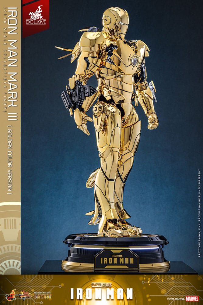 Iron Man Mark III (Gold Color Version) Action Figure 1/6 Diecast Hot Toys Exclusive 33 cm