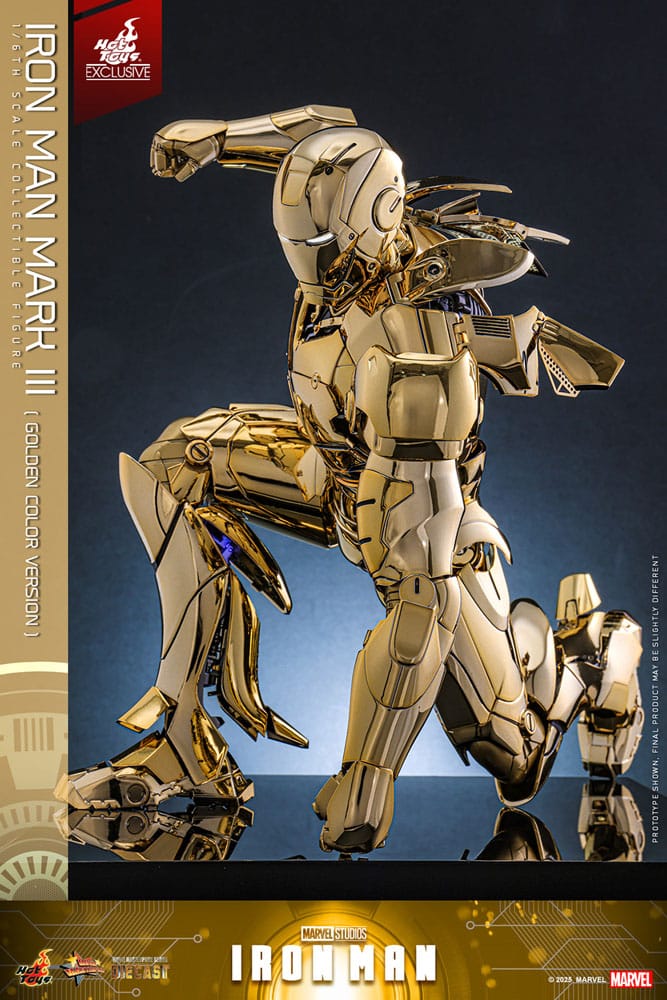 Iron Man Mark III (Gold Color Version) Action Figure 1/6 Diecast Hot Toys Exclusive 33 cm