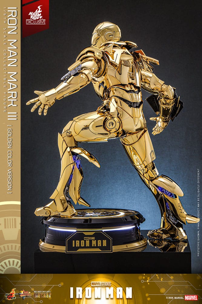 Iron Man Mark III (Gold Color Version) Action Figure 1/6 Diecast Hot Toys Exclusive 33 cm