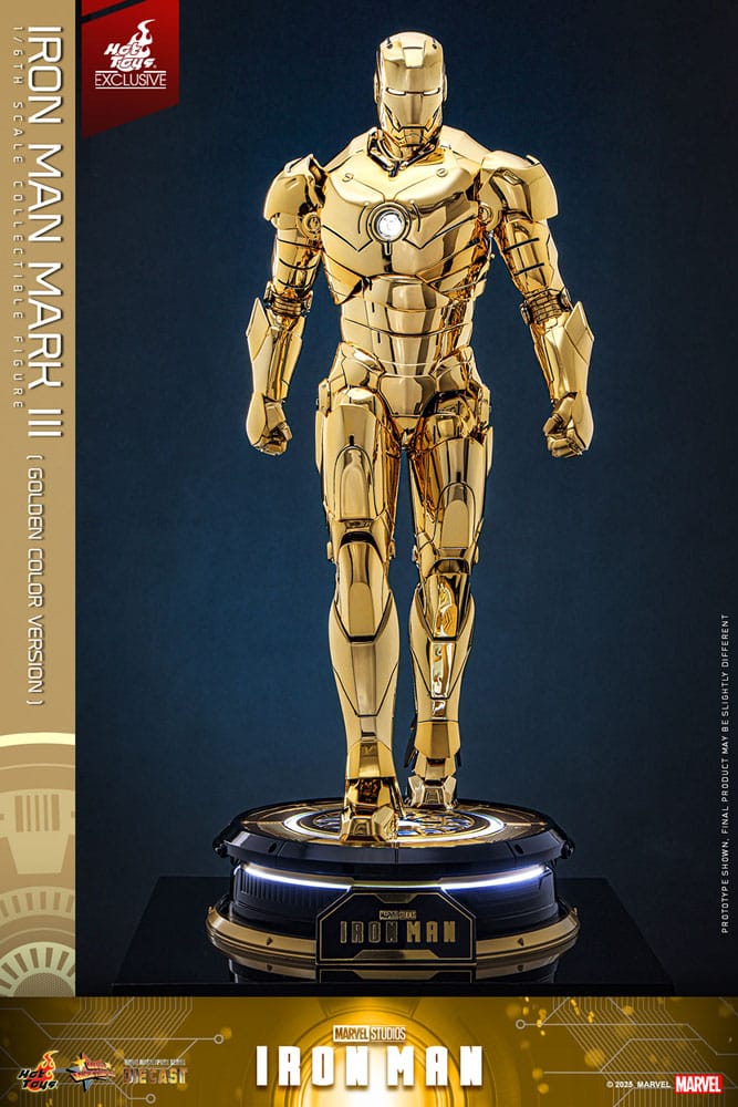 Iron Man Mark III (Gold Color Version) Action Figure 1/6 Diecast Hot Toys Exclusive 33 cm