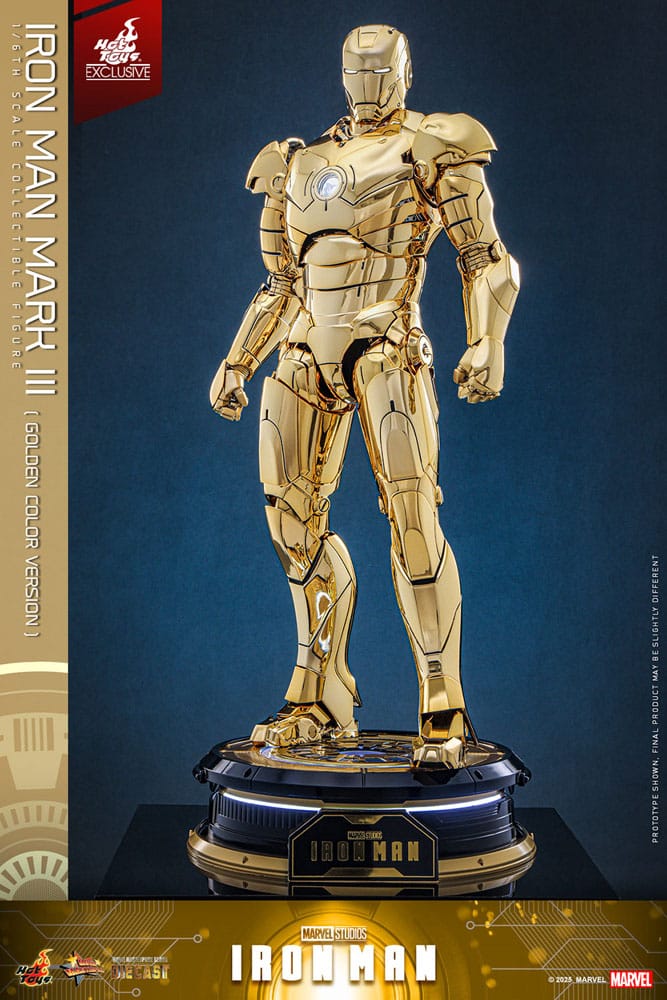 Iron Man Mark III (Gold Color Version) Action Figure 1/6 Diecast Hot Toys Exclusive 33 cm