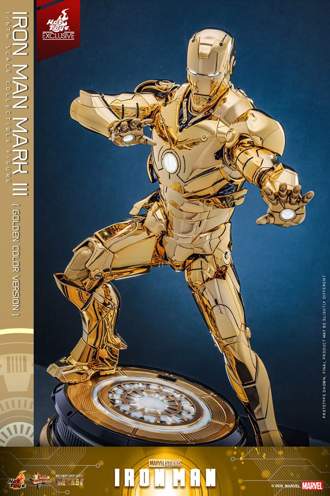 Iron Man Mark III (Gold Color Version) Action Figure 1/6 Diecast Hot Toys Exclusive 33 cm
